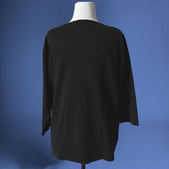 Women’s Black Knit Top with clear beads by La Madonna —Approx-Large/XL - Picture 7 of 10